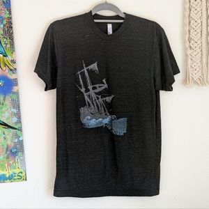 The Low Anthem Boat Shipwreck Dark Grey T-shirt Tee Sz M